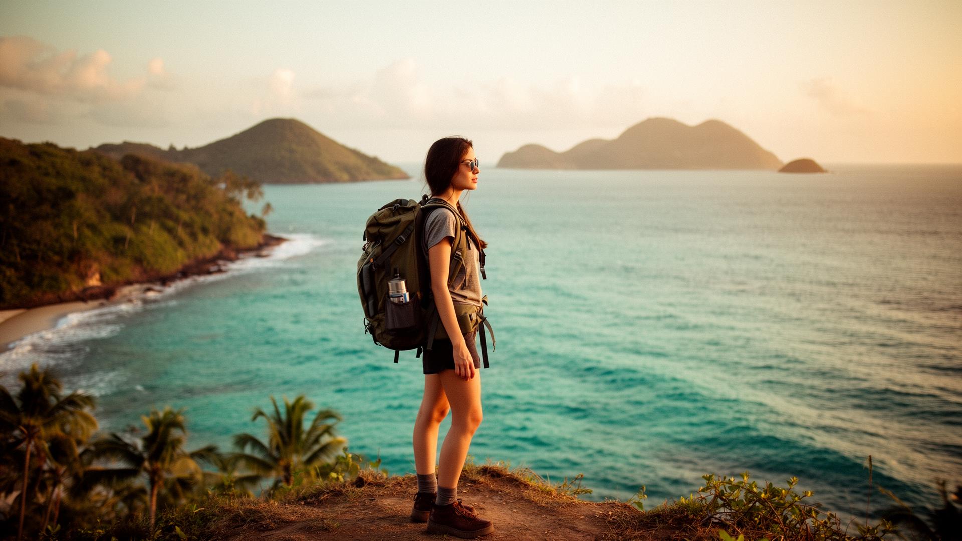 Women travellers exploring tropical islands